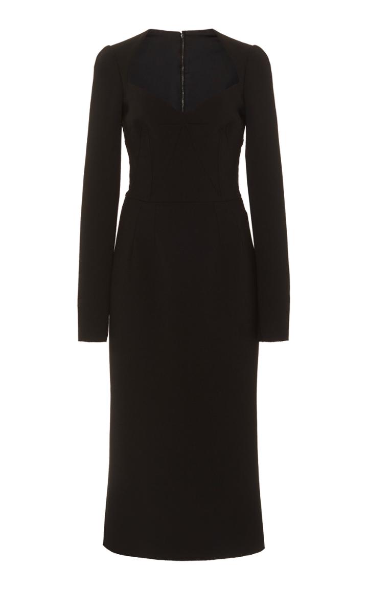 Dolce & Gabbana Sweetheart Neckline Crepe Dress