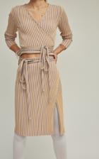 Moda Operandi Y/project Ribbed-knit Cotton-blend Wrap Skirt