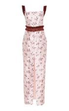 Markarian Sleeveless Fringe Trim Column Gown