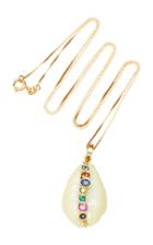 Aron & Hirsch Hamar Shell 18k Gold And Sapphire Necklace