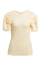 Maggie Marilyn Sweet Like Honey Gathered Cotton-blend Top