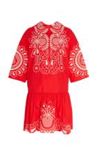 Moda Operandi Red Valentino Embroidered Poplin Dress Size: 36