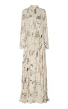 Oscar De La Renta Floral-patterned Silk-chiffon Maxi Dress