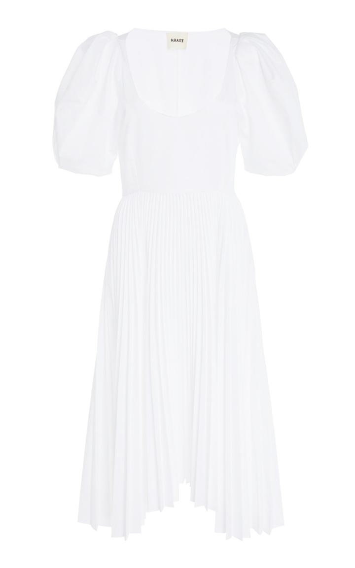 Khaite Caitlin Pleated Cotton Dress