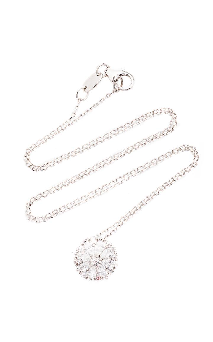 Moda Operandi Yeprem Circle Pendant 18k White And Diamond Necklace