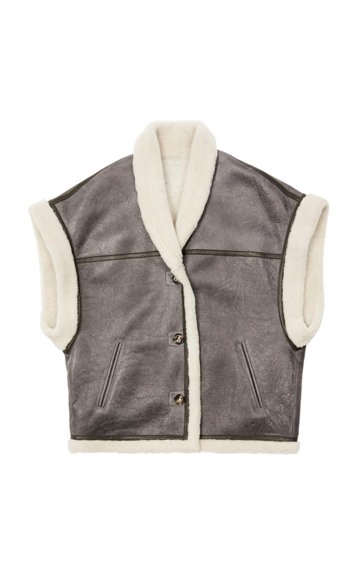Isabel Marant Toile Adelia Cropped Shearling Vest