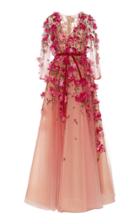 Marchesa Bead And Floral-embroidered Tulle Gown