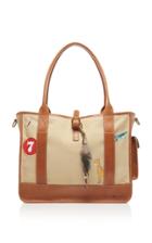 Nick Fouquet Hand-painted Leather And Canvas Tote