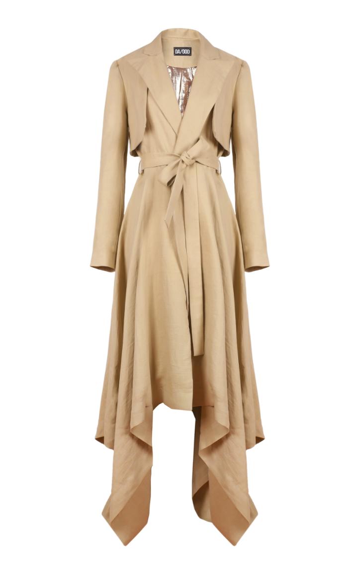 Dalood Asymmetric Wrap Trench Coat