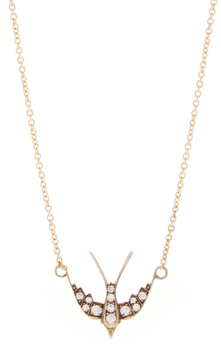 Single Stone Small Swallow Necklace