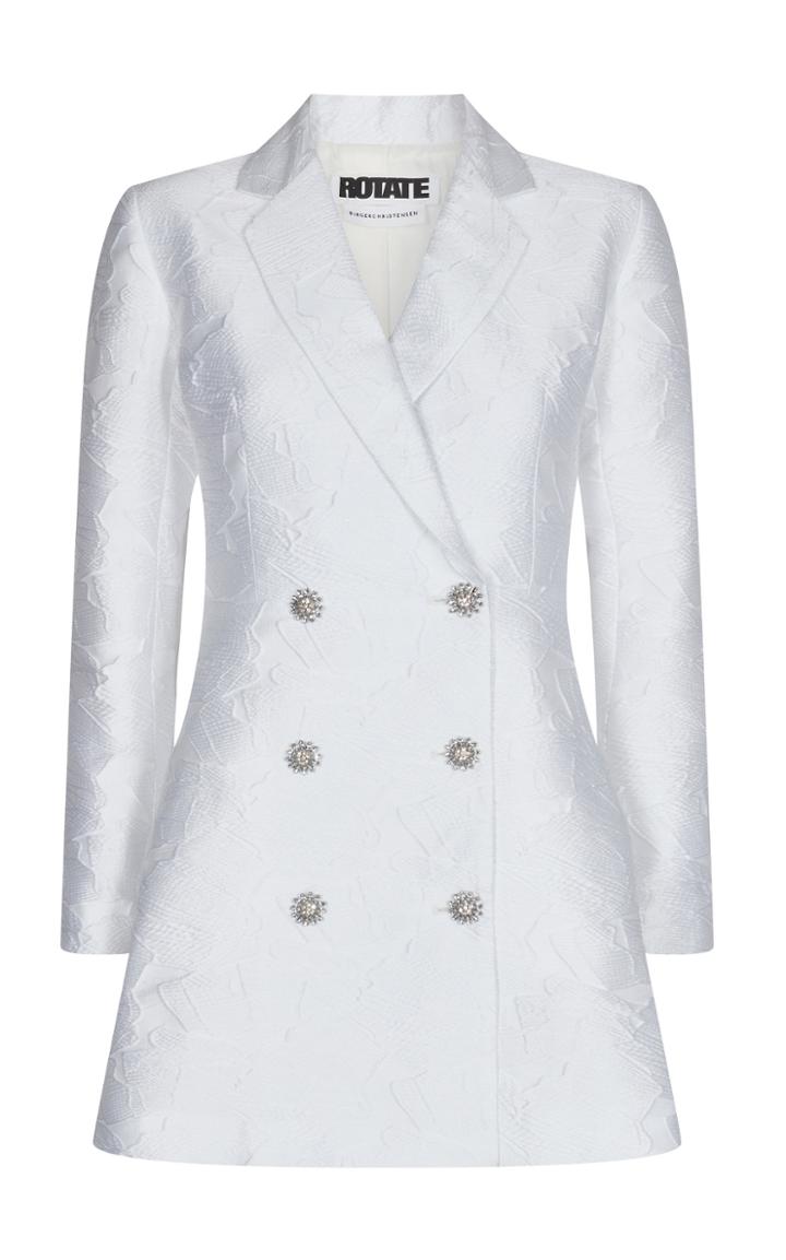 Moda Operandi Rotate Newton Crystal-embellished Jacquard Mini Blazer Dress
