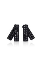 Lynn Ban Jewelry Insignia Rhodium And Black Diamond Earrings