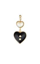 Moda Operandi Guita M 18k Yellow Gold Onyx Heart Charm With Pearl
