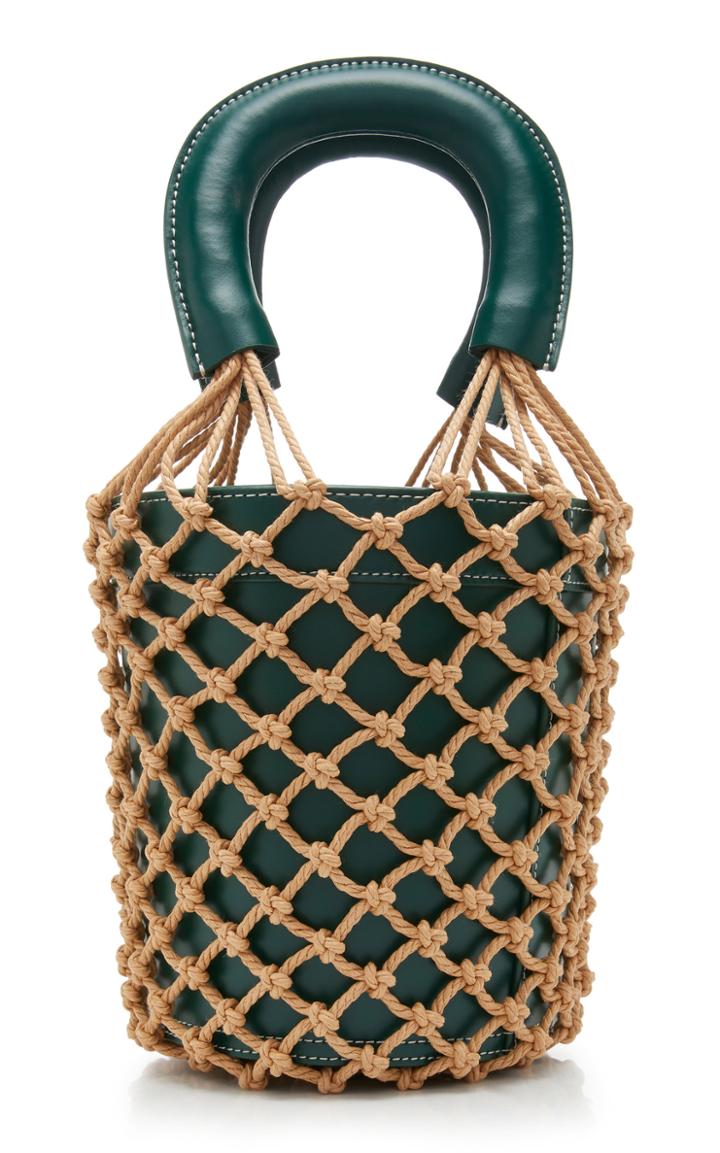 Moda Operandi Staud Moreau Leather And Macram Bucket Bag