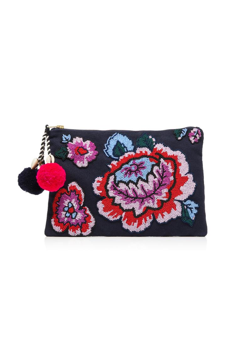 Figue Soma Pouch With Floral Beading