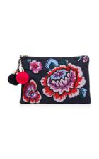 Figue Soma Pouch With Floral Beading