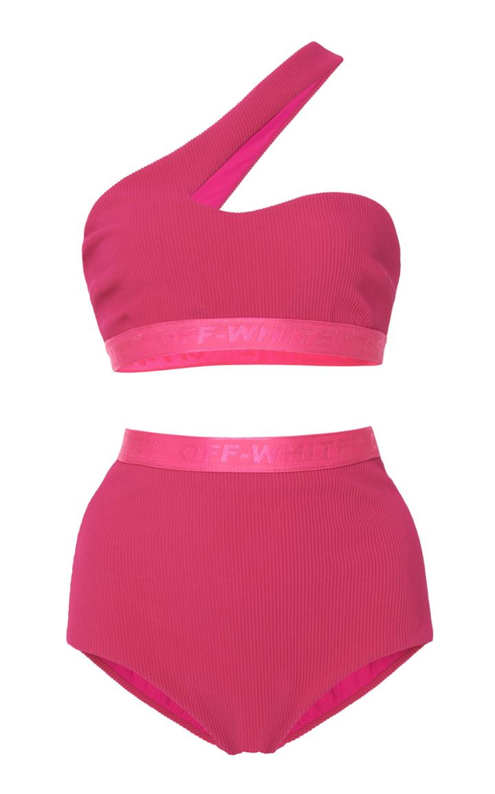 Off-white C/o Virgil Abloh One Shoulder Nylon Bikini