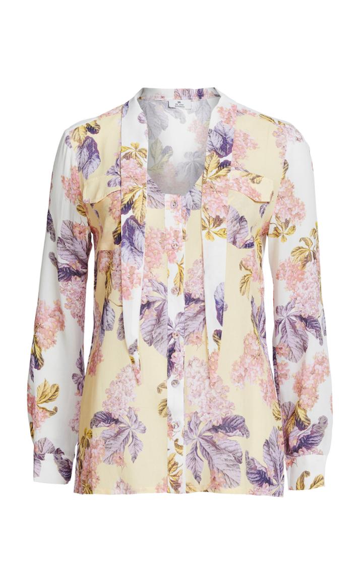 We Are Kindred Raye Spliced Crepe De Chine Shirt