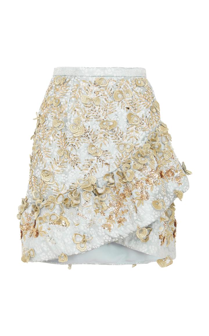 Razan Alazzouni Embellished Jacquard Wrap Skirt