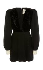 Daniele Carlotta Strong Shoulder Velvet Mini Dress