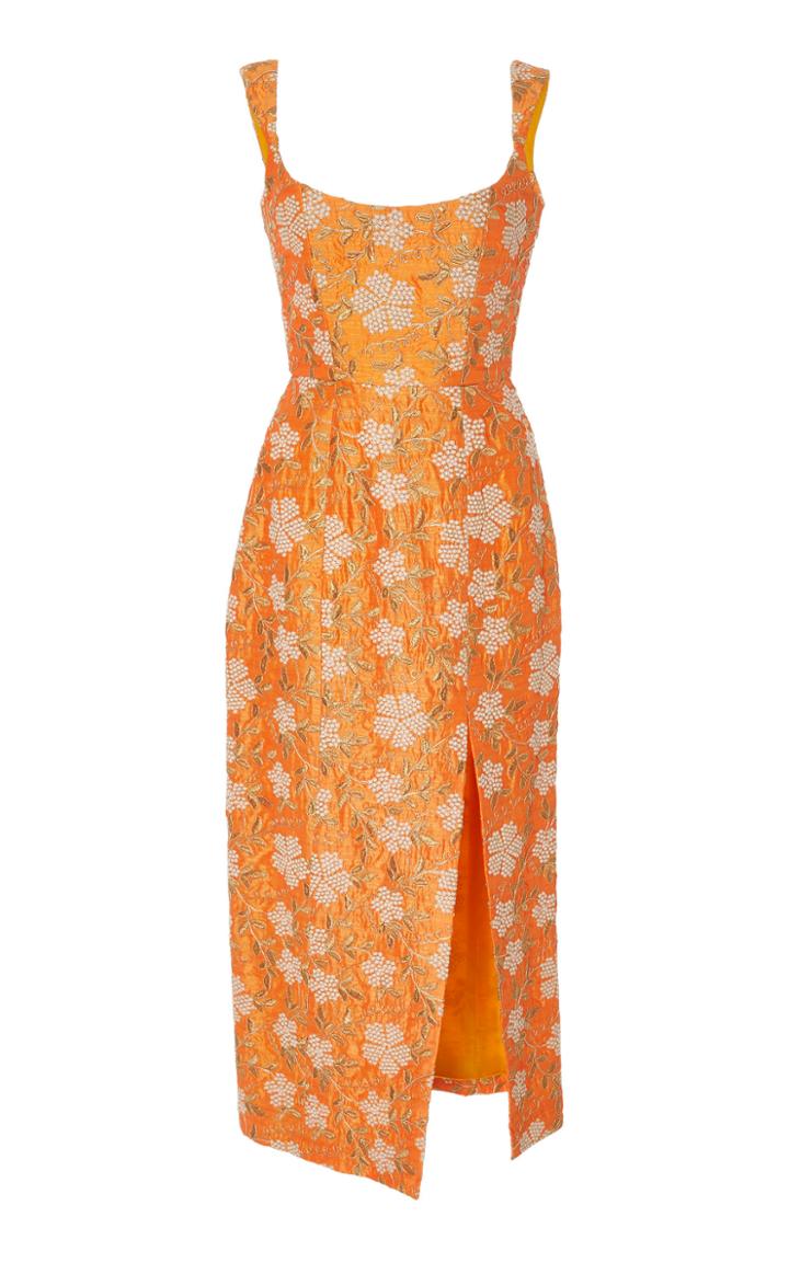 Markarian Kanara Embroidered Silk Midi Dress