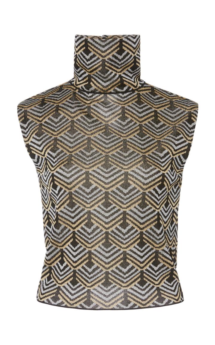 Paco Rabanne Printed Turtleneck Top