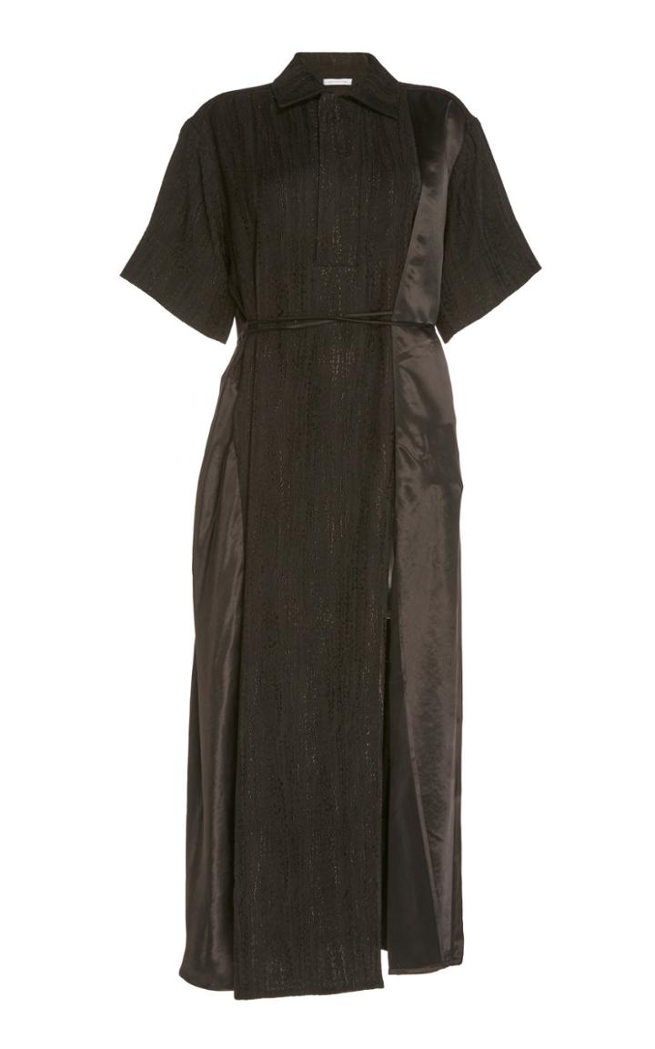 Christopher Esber Contrast Belted Satin Shirt Dress