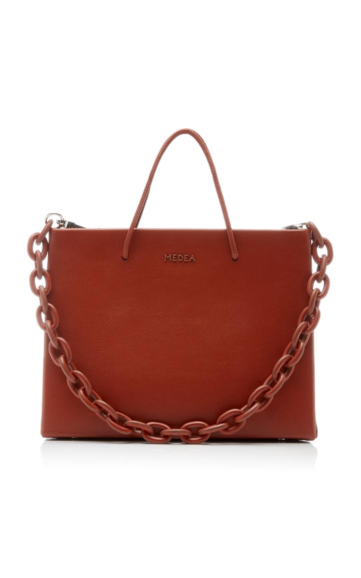 Medea Hanna Chain-detailed Leather Top-handle Bag