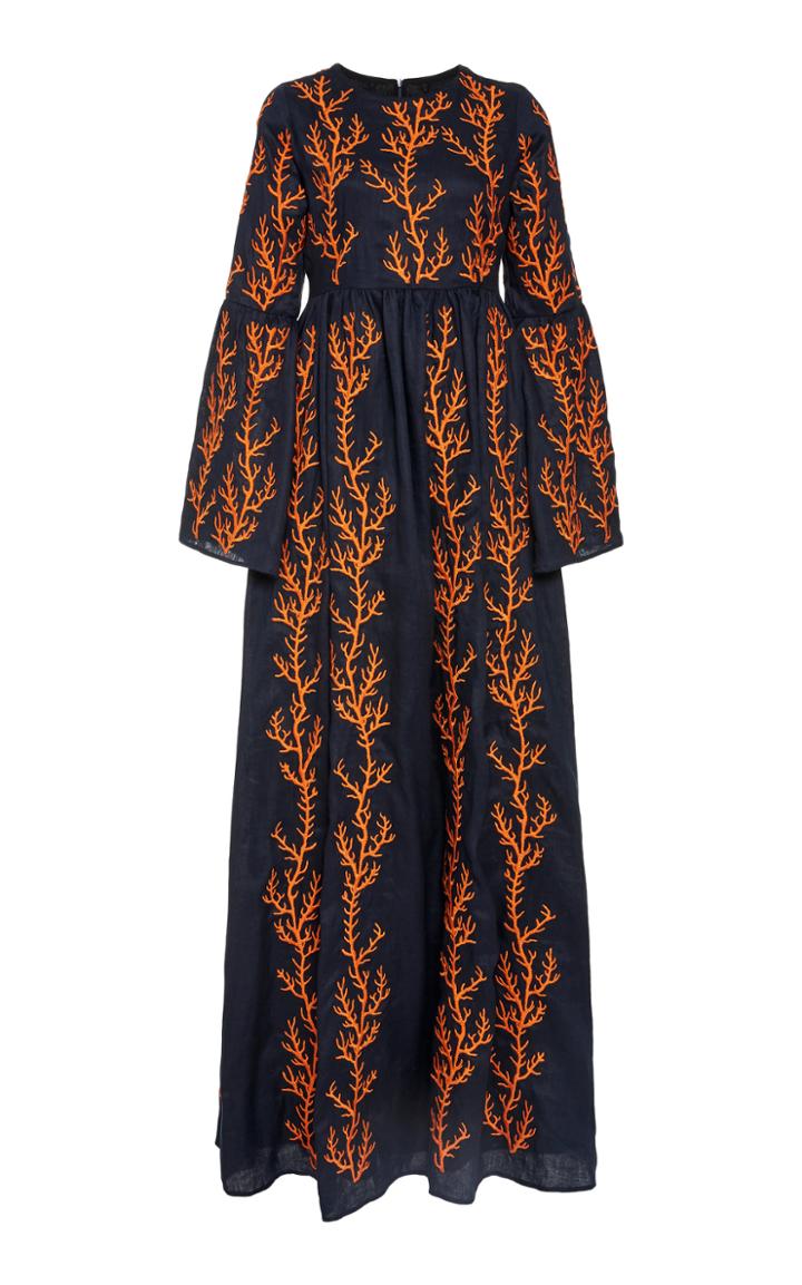 Moda Operandi Agua By Agua Bendita Papaya Arrecife Embroidered Maxi Dress
