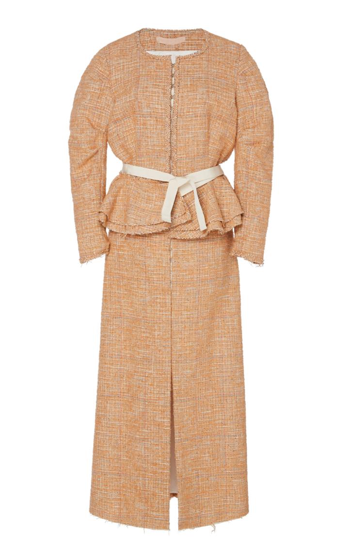 Brock Collection Pamela Peplum Tweed Coat Dress