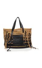 Loewe Woven Suede And Leather Tote Bag