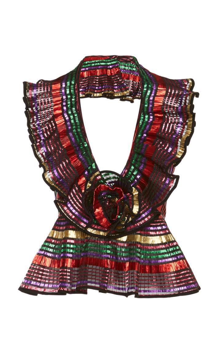 Dundas Metallic Collared Top