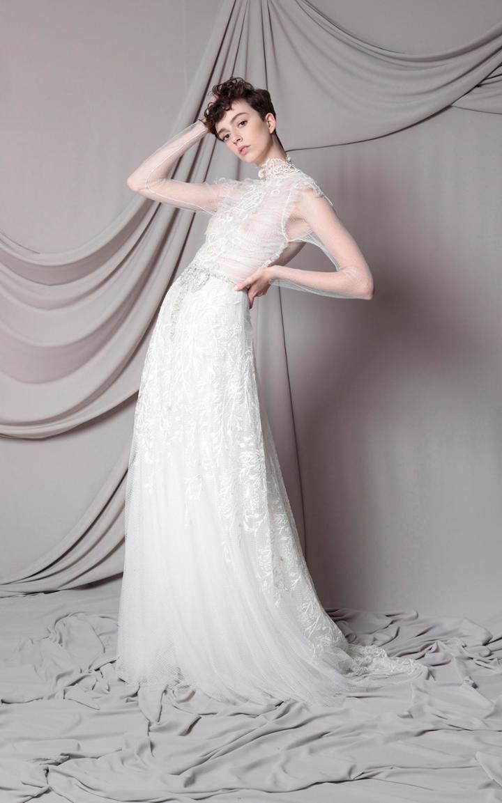 Moda Operandi Marco & Maria Crystal Lace Turtle Neck Gown Size: 2