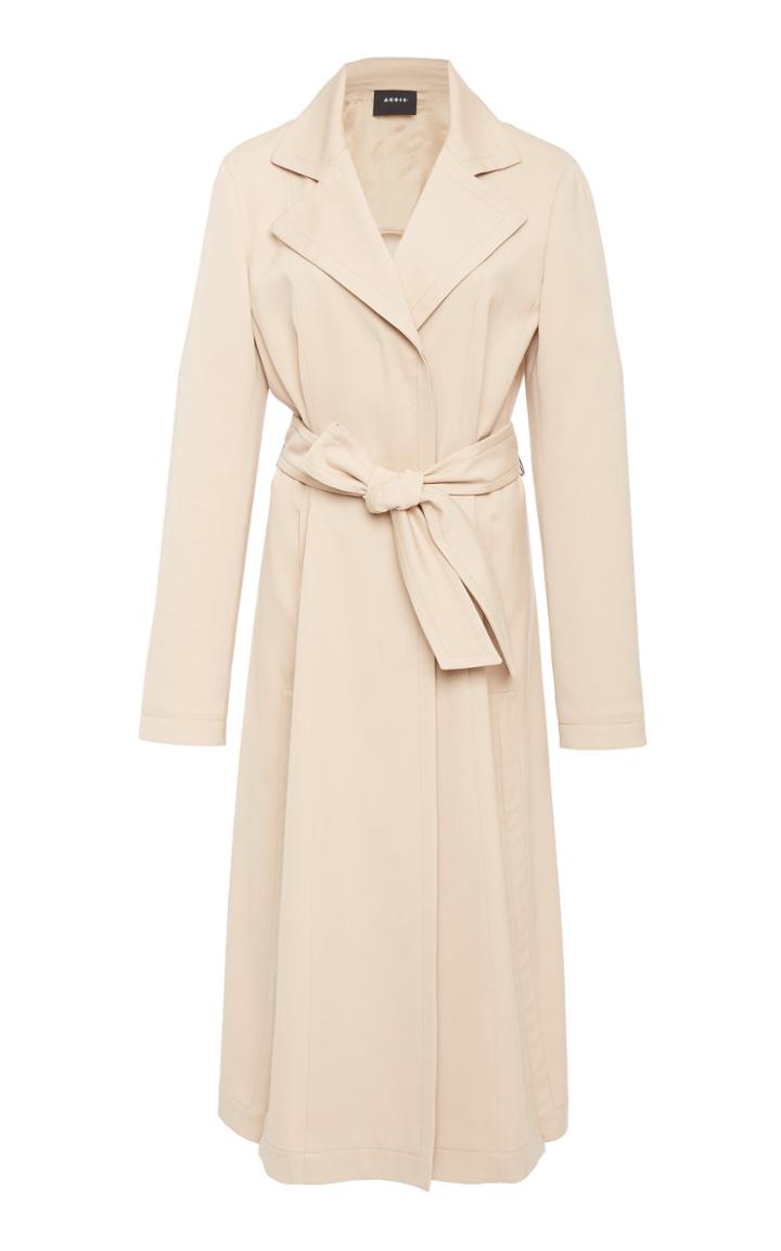 Akris Cotton Silk Gabardine Tie Coat