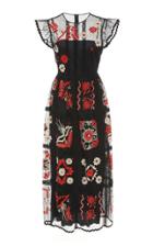 Red Valentino Terrace Embroidered Tulle And Lace Dress