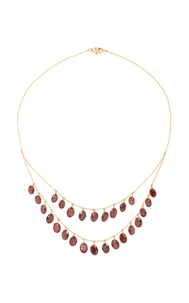 Renee Lewis 18k Gold Garnet Necklace