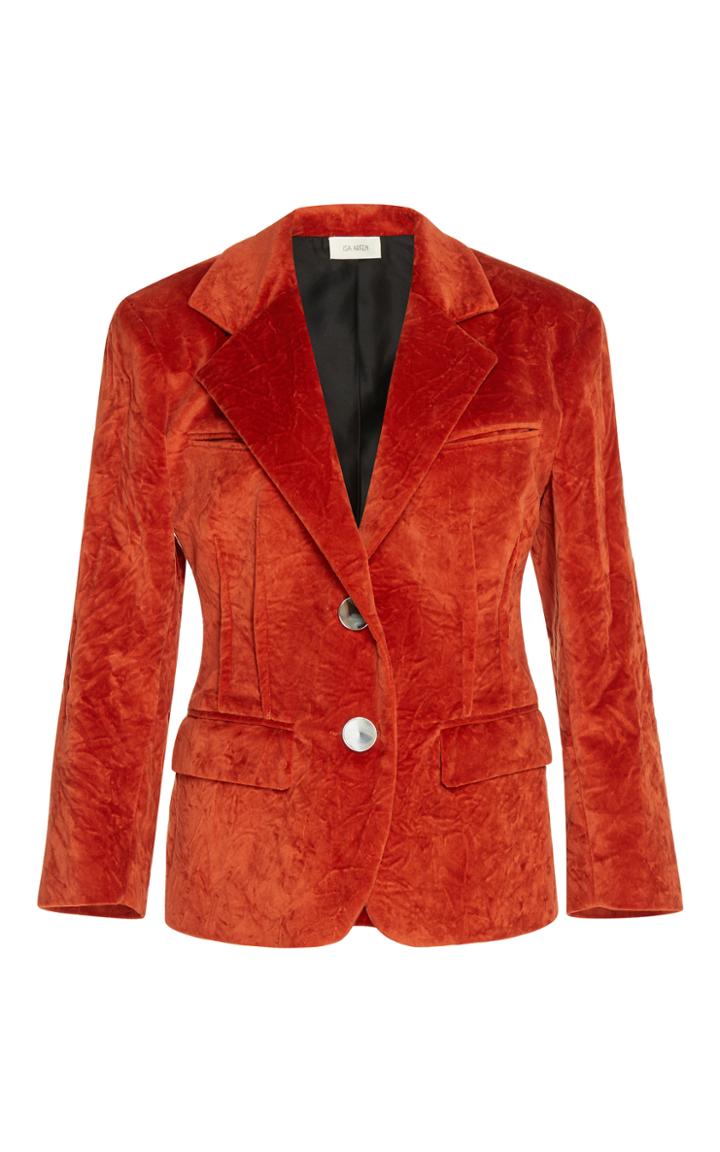 Isa Arfen Crushed Velvet Waisted Jacket