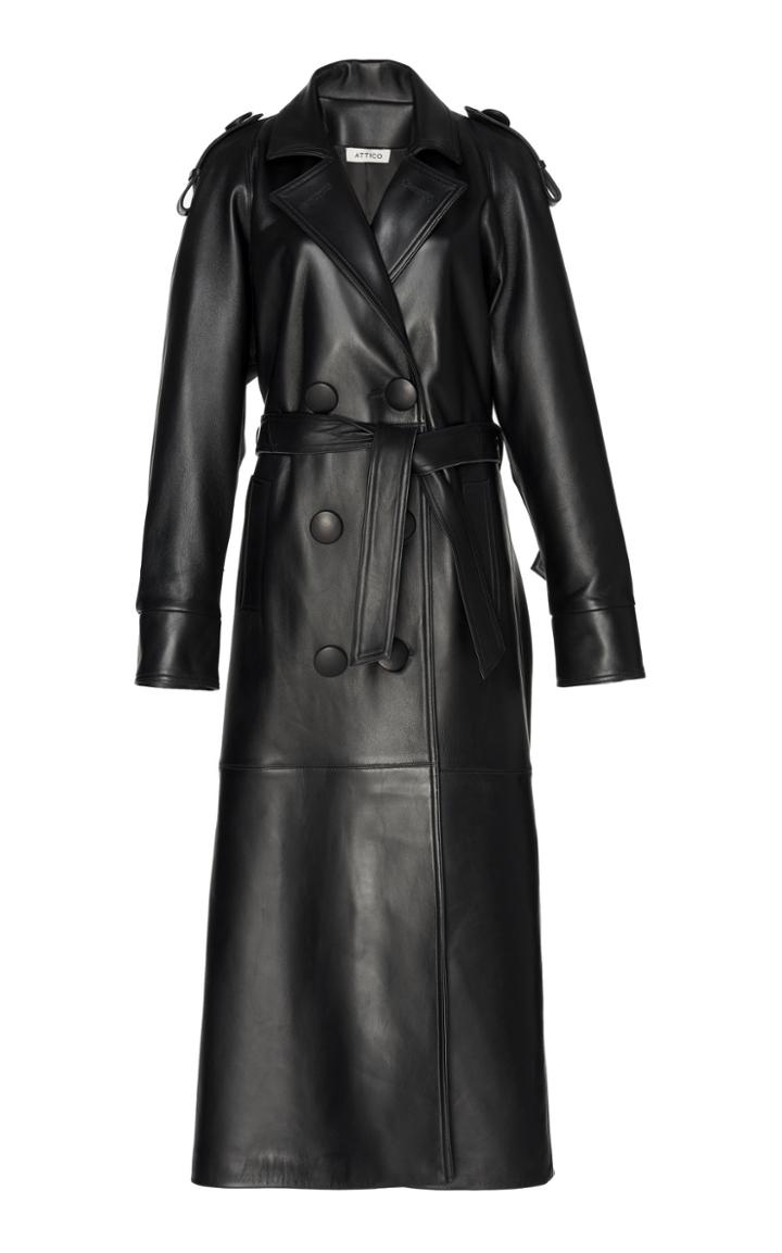 Attico Leather Trench Coat