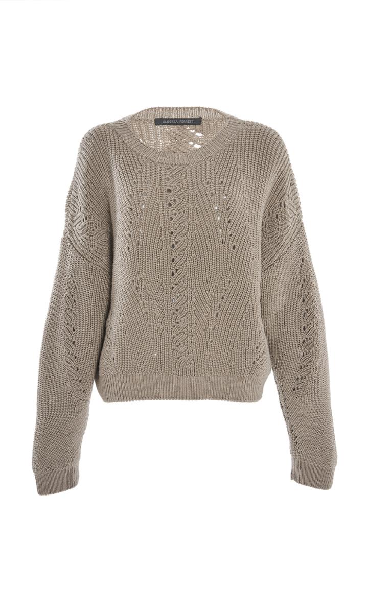 Alberta Ferretti Open-knit Wool Sweater