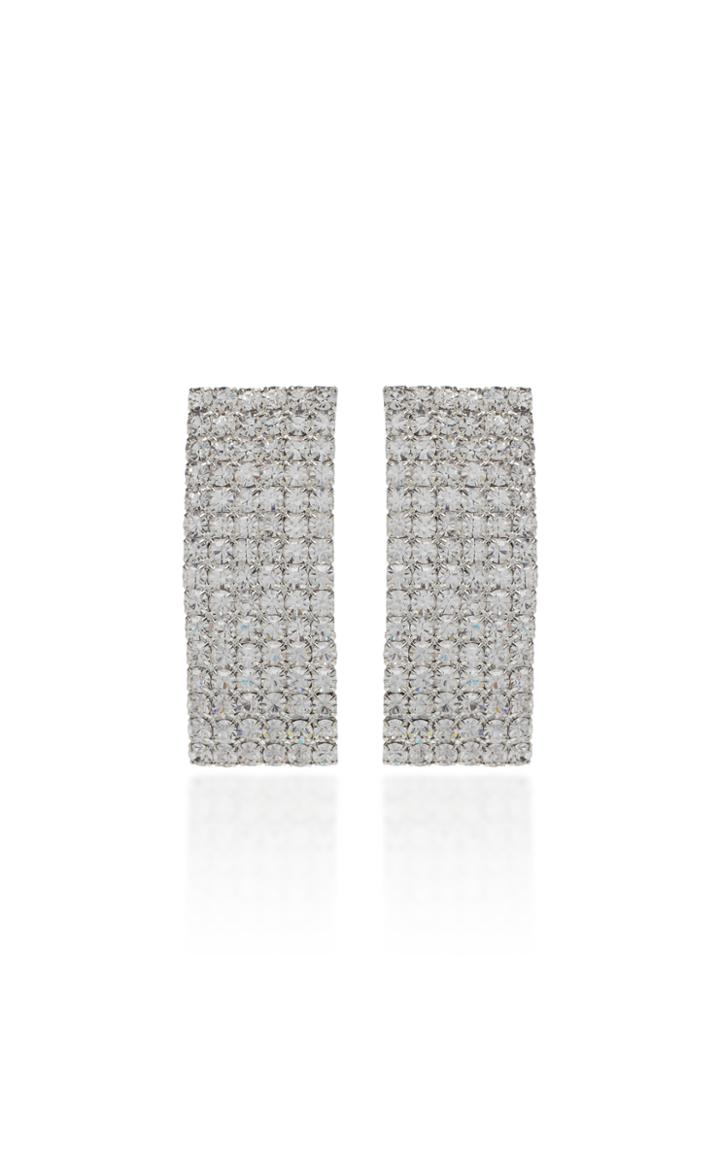 Alessandra Rich Rectangular Crystal Earrings