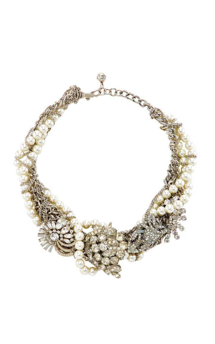 Lulu Frost One-of-a-kind Vintage Pearl Crystal Necklace #1