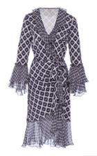 Diane Von Furstenberg Tiered Ruffle Wrap Dress