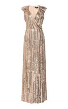 Moda Operandi Jenny Packham V-neck Sequined Dress Size: 8