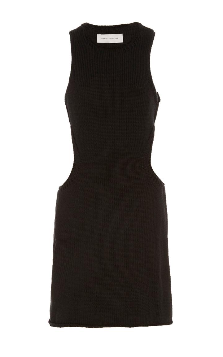 Marina Moscone Cutaway Cotton-blend Knit Tunic