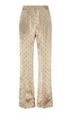 Alexachung Scattered Tulips High-rise Satin Flared-leg Pants