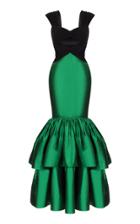 Moda Operandi Rasario Cutout Crepe And Tiered Silk Maxi Dress