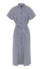 Moda Operandi Martin Grant Belted Striped Cotton Midi Shirt Dress