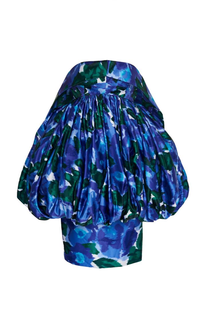 Richard Quinn Watercolor Puffball Duchess Satin Gown