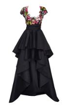 Monique Lhuillier Tiered Taffeta High-low Gown