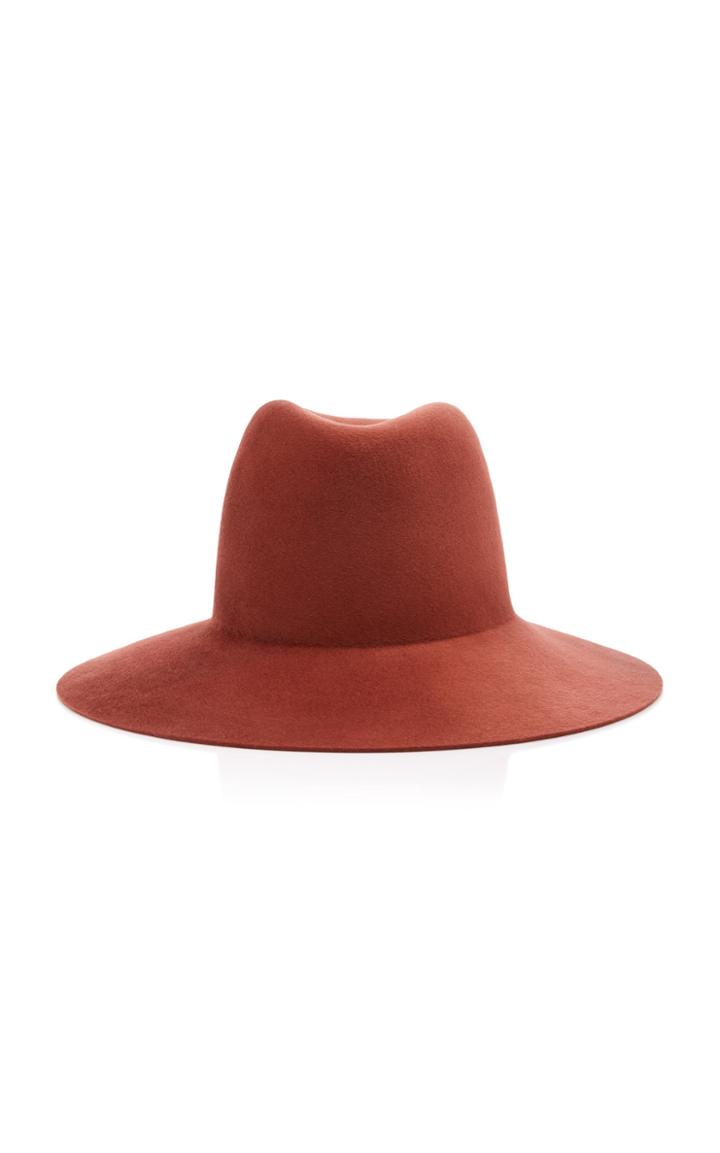 Janessa Leone Caden Wool-felt Fedora Size: S